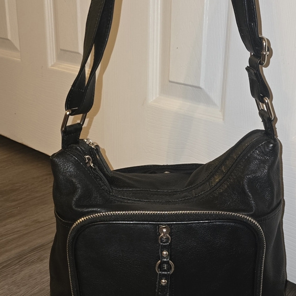 Black Leather Multi-Zip Crossbody Bag – Silver Hardware – Great American Leather - Picture 13 of 16